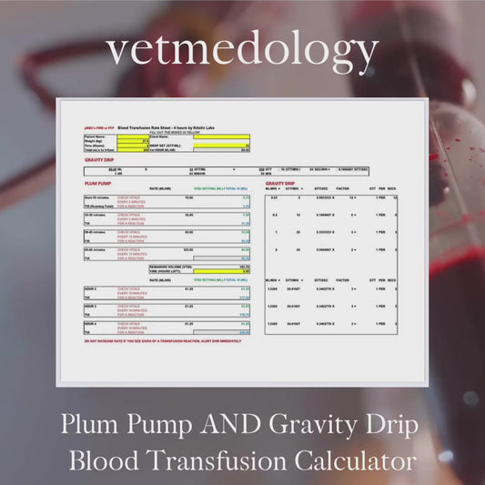 Plum Pump AND Gravity Drip Blood Transfusion Rate Calculator
